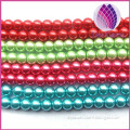 Wholesale price 10mm round imitation glass pearl beads string